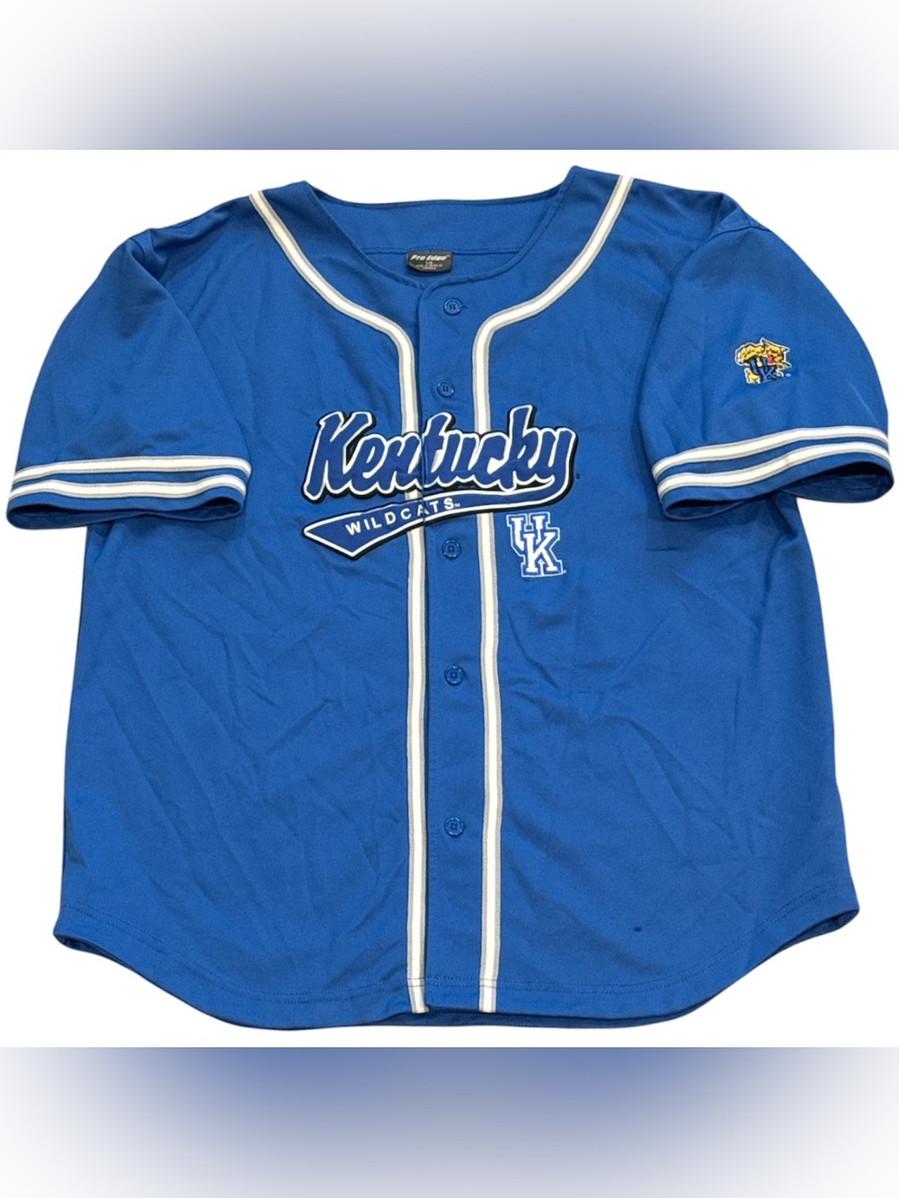 Vintage Kentucky Wildcats Blue Stitched NCAA Baseball Jersey Mens Large Pro Edge